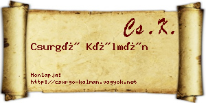 Csurgó Kálmán névjegykártya